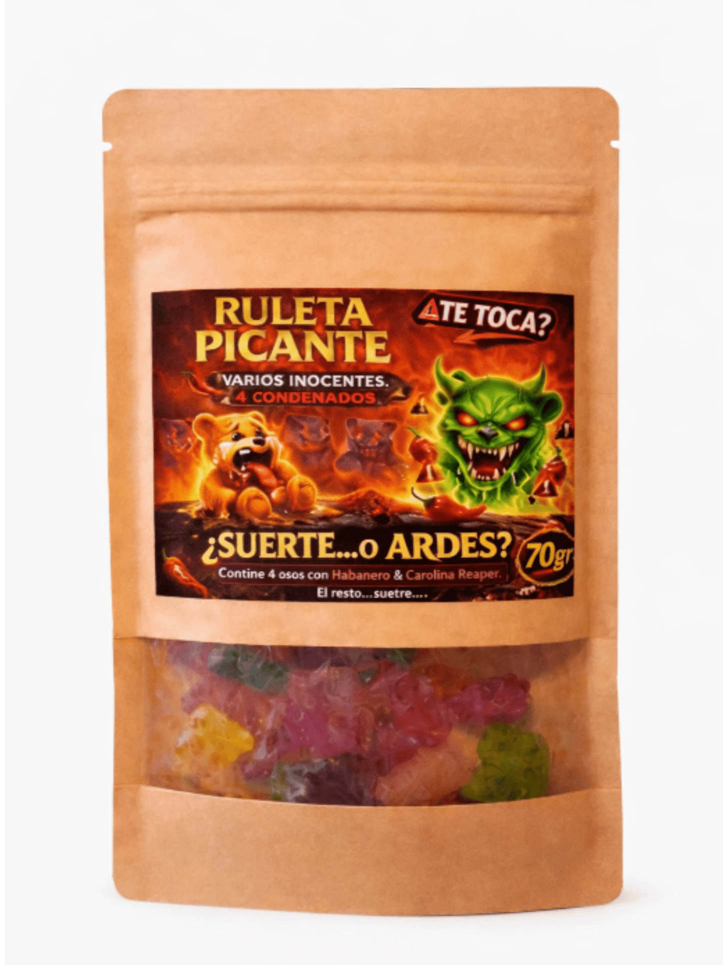 Ositos Ruleta Picante – Reto de ositos con 4 con habanero y Carolina Reaper, de todos sólo piacan 4