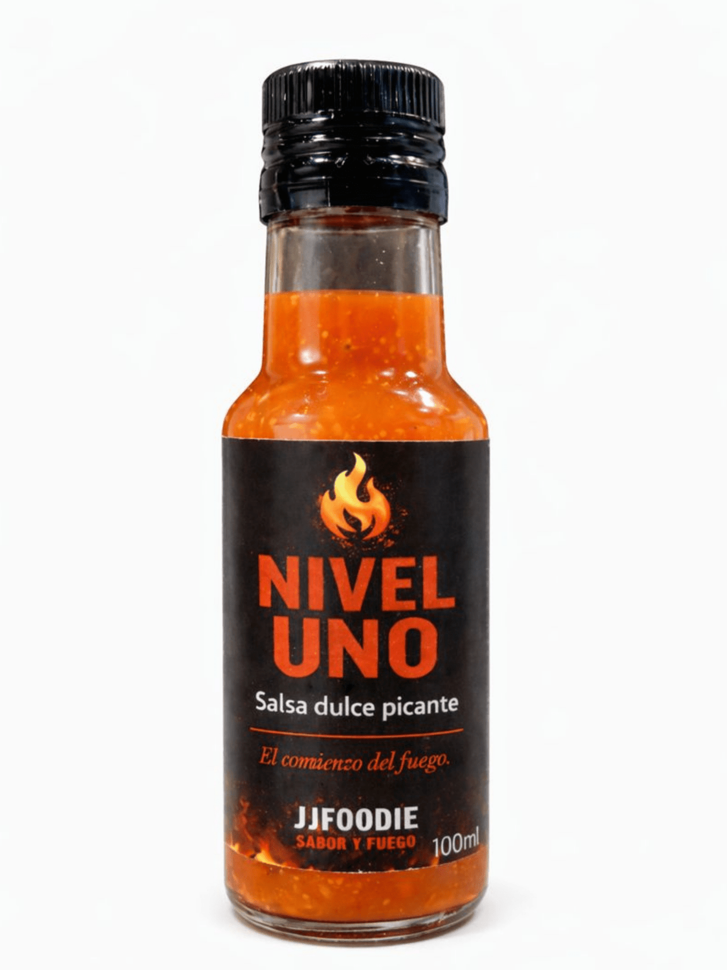 Salsa dulce picante con habanero nivel uno J.J.Foodie suave equilibrada artesanal