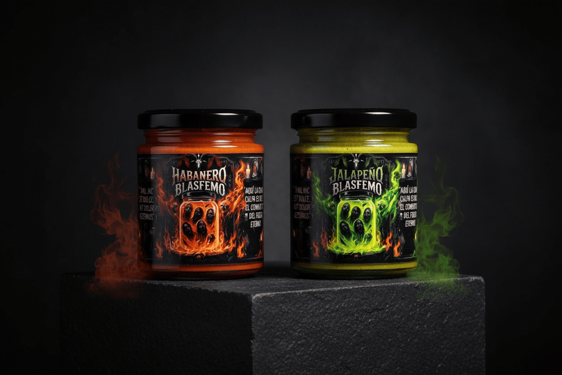 Línea Blasfemo: Purés Artesanales de Habanero y Jalapeño para los que No Tienen Miedo al Picante - J.J.Foodie
