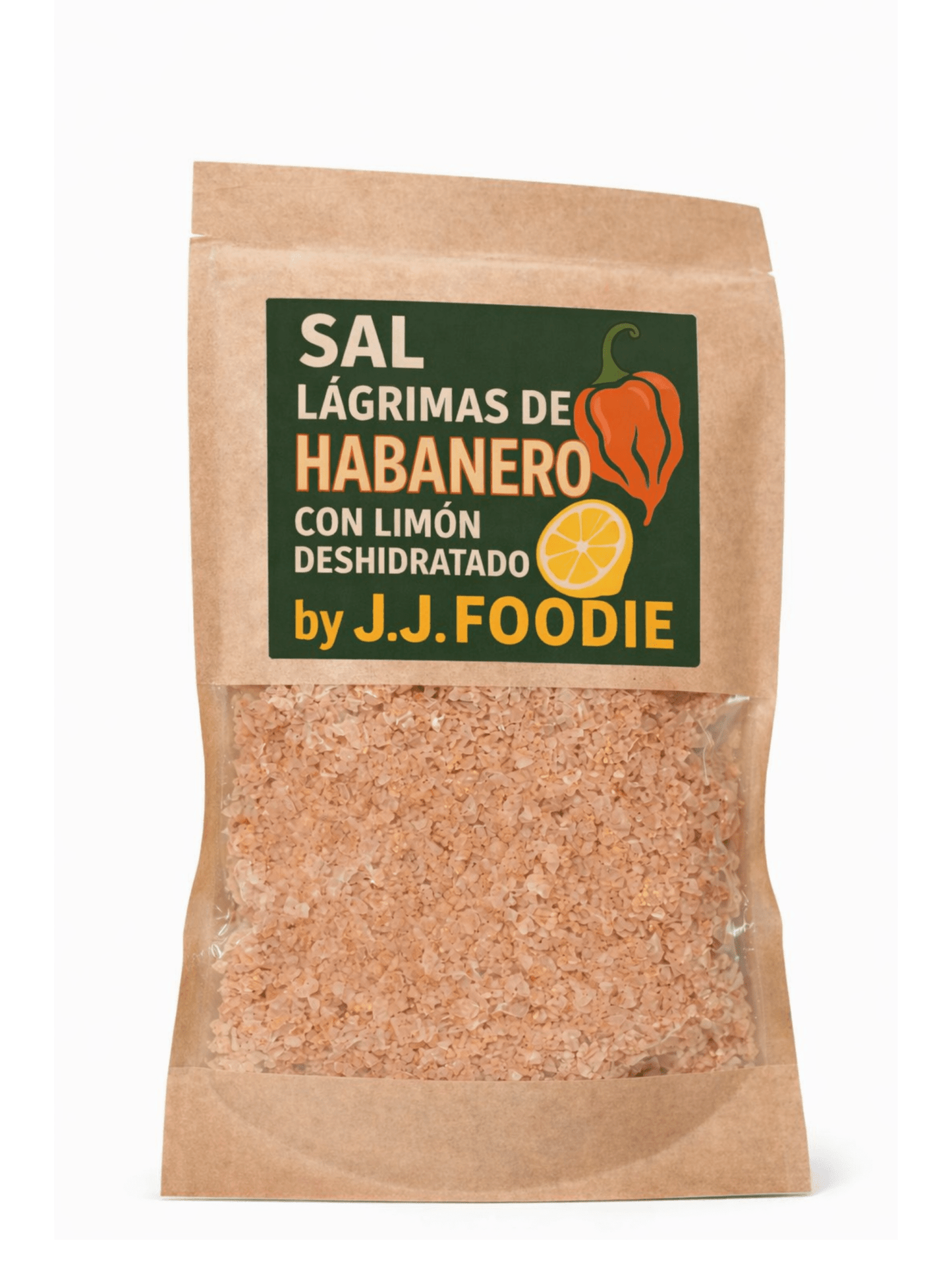 Sal picante artesanal con habanero y limón deshidratado J.J.Foodie 100g