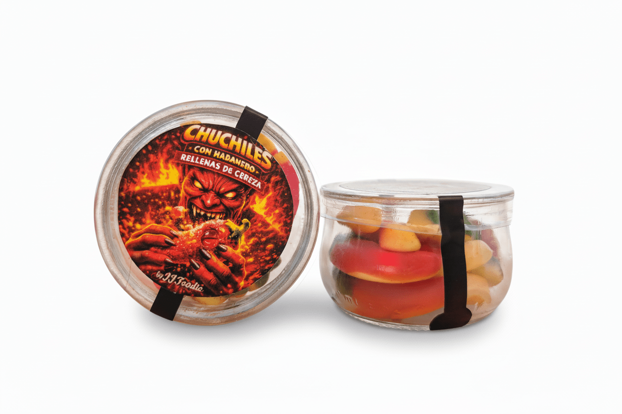 chuchiles, gominolas con habanero rellenos de cereza