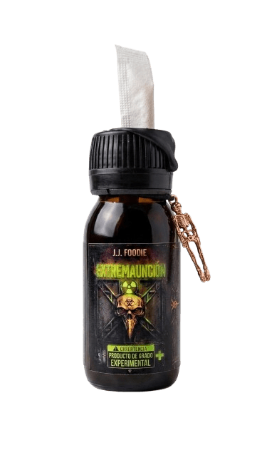 EXTREMAUNCIÓN salsa ultra-hot Carolina Reaper & Trinidad Scorpion con colgante coleccionista – J.J.Foodie