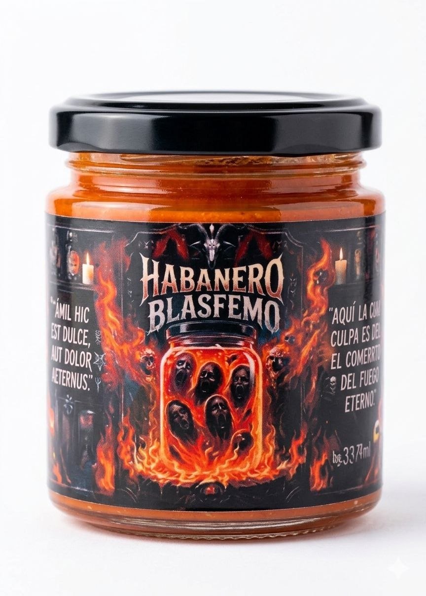 Habanero Blasfemo - Puré de Habanero Artesanal 245ml - J.J.Foodie